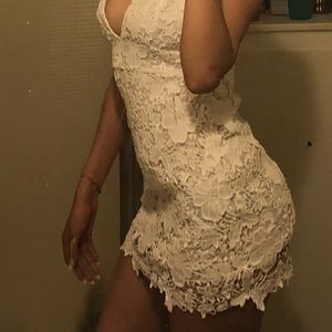 CROCHET WHITE DRESS 👗